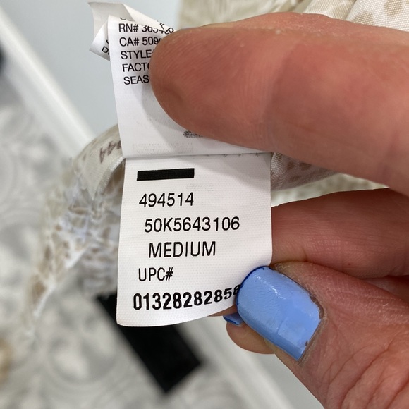 Summer shirt - button down - Van Heusen cream boho pattern - Picture 6 of 8